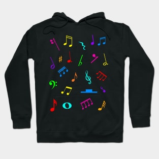 Musical Notes and Symbols Pattern Hoodie